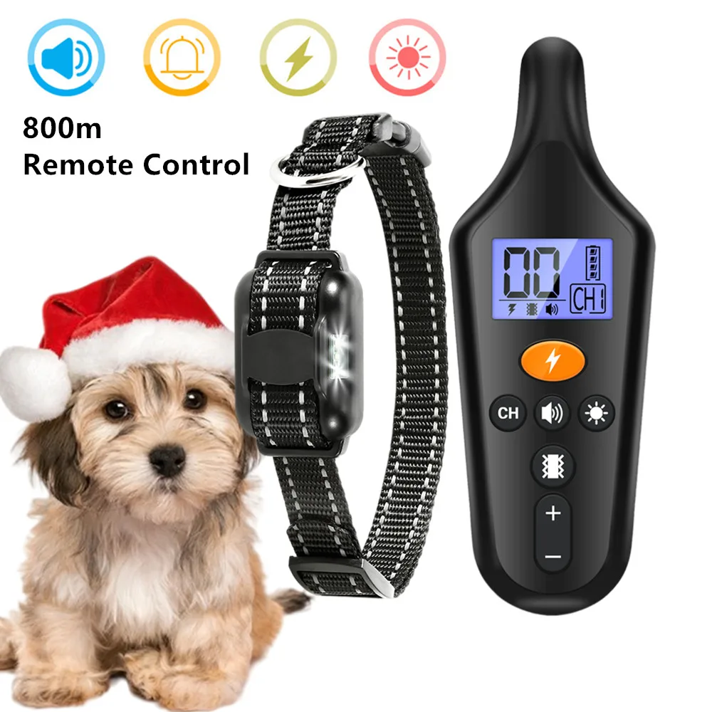 

800m Remote Control Dog Training Device Rechargeable Waterproof Electric Shock Vibration Sound Collar Dog Training Supplies Tool