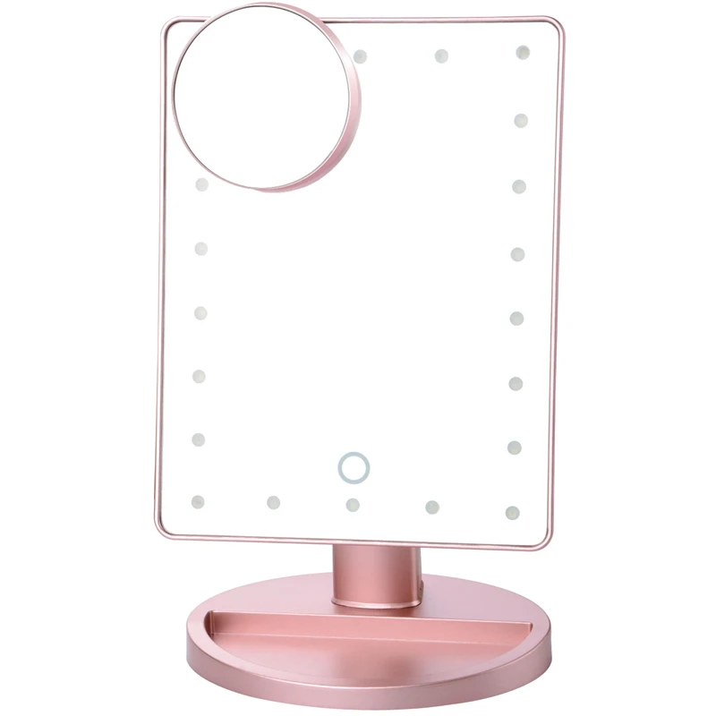 LED Touch Screen Makeup Mirror 10X Magnifying Professional Vanity Mirror With 22 LED Lights Health Beauty Adjustable Countertop