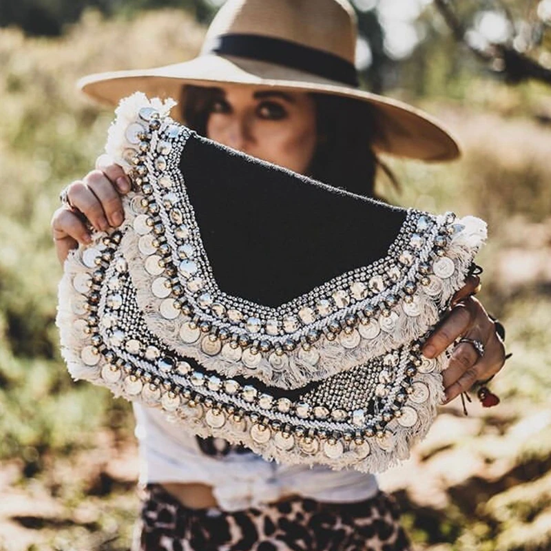 DOYUTIG di Marca di Estate Fresco Della Boemia di Disegno Indiani Fatti A Mano Borse Cross-body & Pochette Antico delle Donne del Ricamo Borse