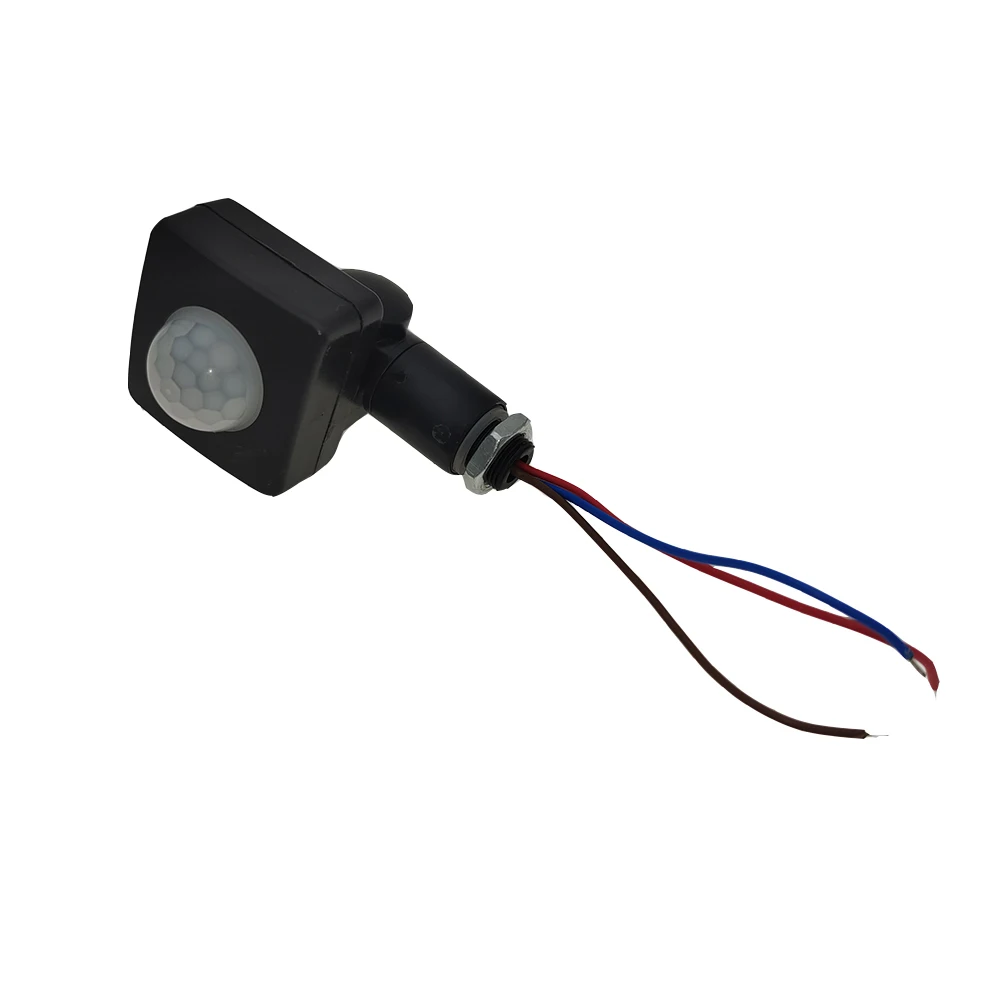 Détecteur de mouvement PIR, projecteur LED ultra-fin, étanche, extérieur, 85-265V, IP65, interrupteur réglable, 10/12mm