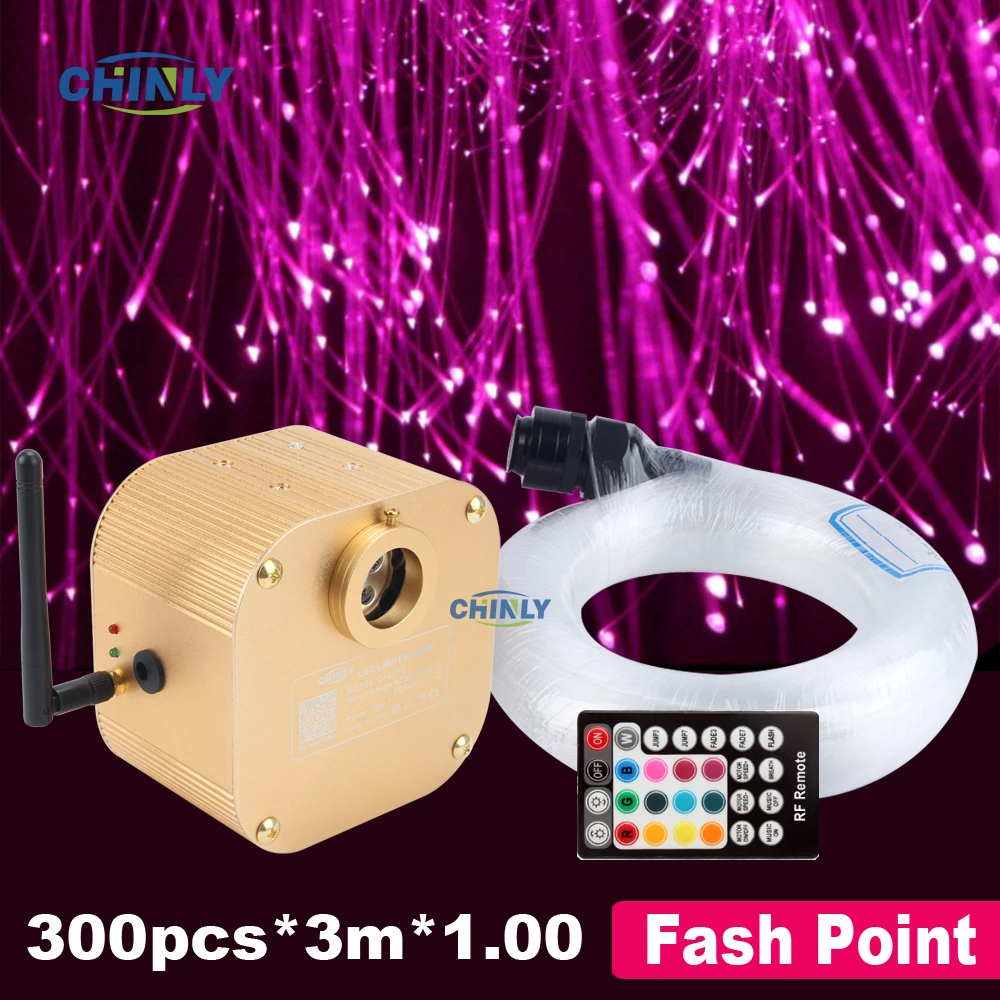 

Twinkle 16W Fiber Optic Light Bluetooth Control Sparkle Flash Point Fibers 300pcs 3m RF Remote Controller Stars Ceiling Light