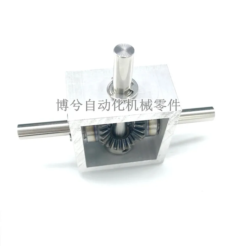 90-degree Right-angle Bevel Gear Corner Device 1:1, One in and Two Out, Forward and Reverse Small Reversing Gearbox, Shaft 10mm