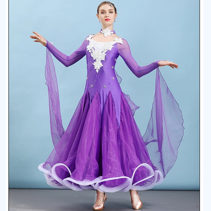

Ballroom Dance Dresses High-End Custom National Standard Waltz Dancing Costumes Adult Women Profession Performance Clothes