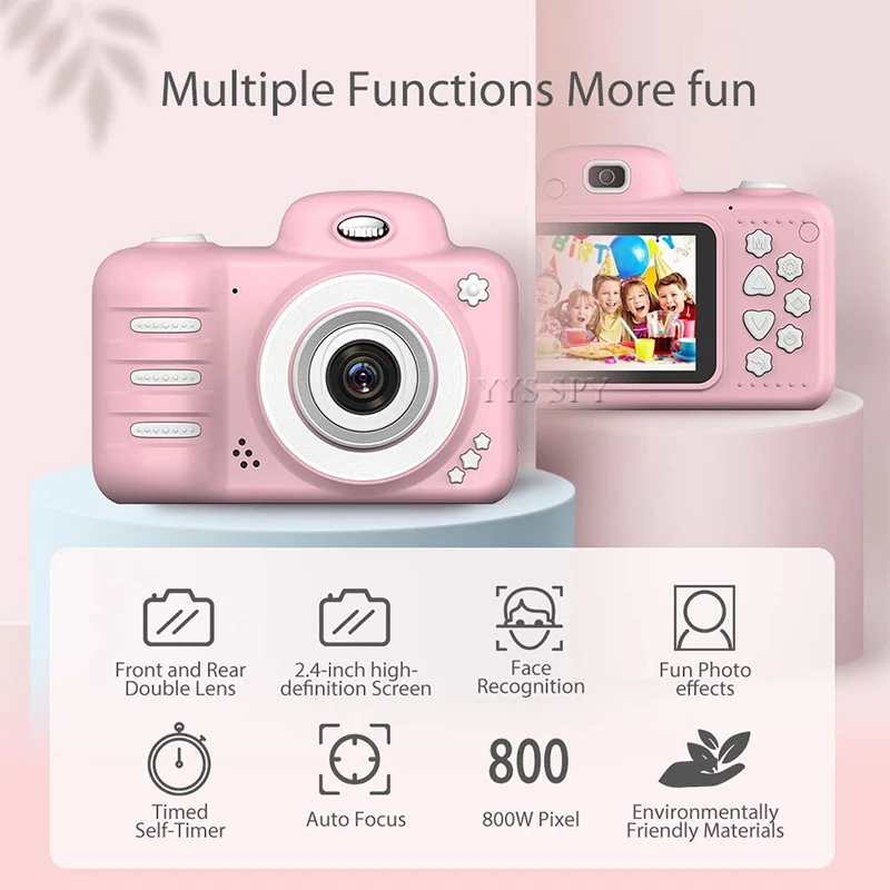 Mini Kids Camera 2.4 inch HD 1080P Digital Video Cameras 8MP Vlog Camcorder Toys for 3-10 Year Old Girl Boys Children Micro Cam