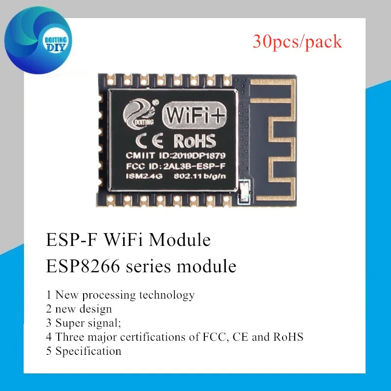 

30pcs ESP8266 Serial ESP-F WiFi module Wireless Transparent Transmission Internet Of Things Compatible with ESP-12E/ ESP-12F