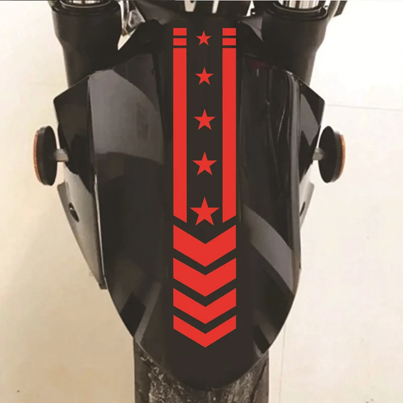 Motorcycle Front Fender Arrow Pattern Reflective Sticker Motorcycle Refit Decorative Waterproof Stickers