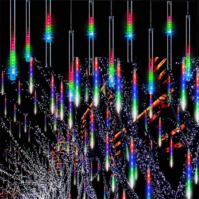 Luci natalizie Meteor Shower caduta pioggia luce esterna impermeabile LED String Lights per la festa di natale festa di nozze