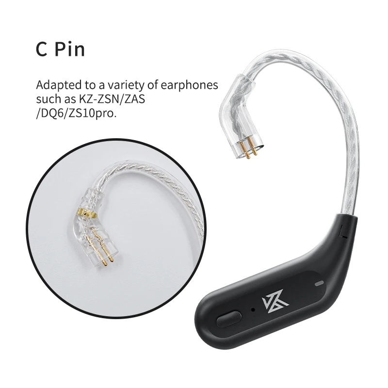KZ AZ09 Bluetooth 5,2 Wireless Upgrade Kabel HIFI Drahtlose Ohr Haken Mit Lade Fall Für KZ TRN CCA Kopfhörer Headset ZAX ZSX 4