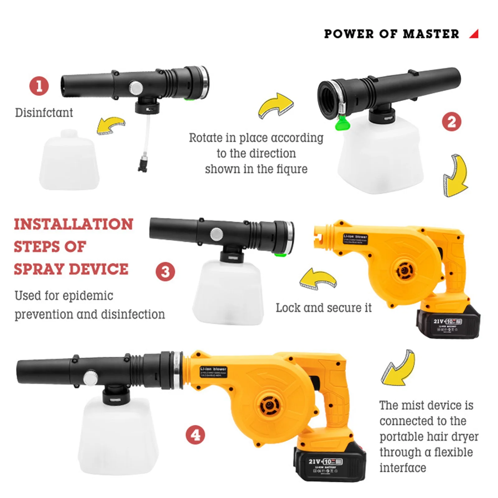 900W  2 in 1 Garden Sprayers Cordless Electric Air Blower Vacuum Cleannig Blower Wireless Blower Sprayer Hand Held Sweeper