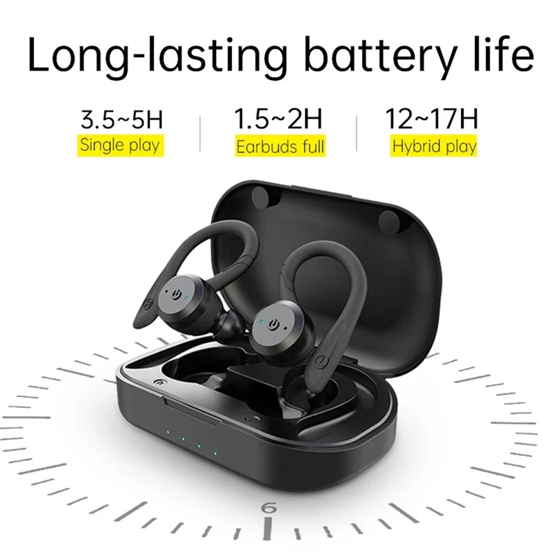 Bluetooth Wireless Headphones with Mic Sports Waterproof TWS Bluetooth Earphones Key Control Wireless Headsets Earbuds Phone