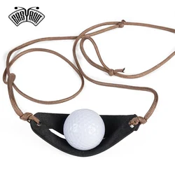 EASYANT Handmade Leather Hunting Shepherd Sling Military Adjustable Folding Sling Strap Survival Slingshot
