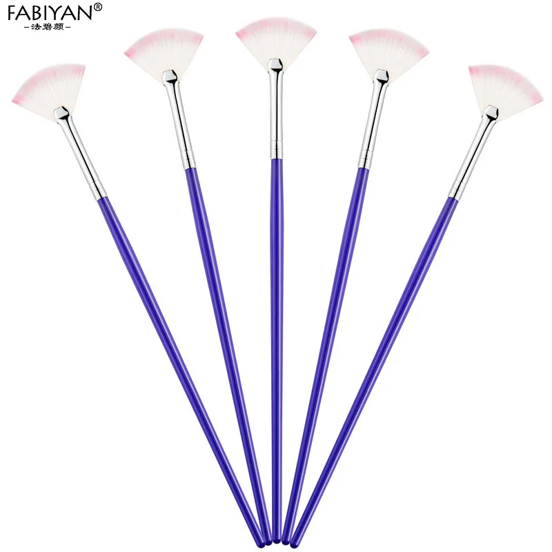 5pcs Nail Art Brush Fan Gradient Paint Draw Dust Glitter Powder Remover Clean Pen Acrylic Liner UV Gel Polish Tips Tool Manicure