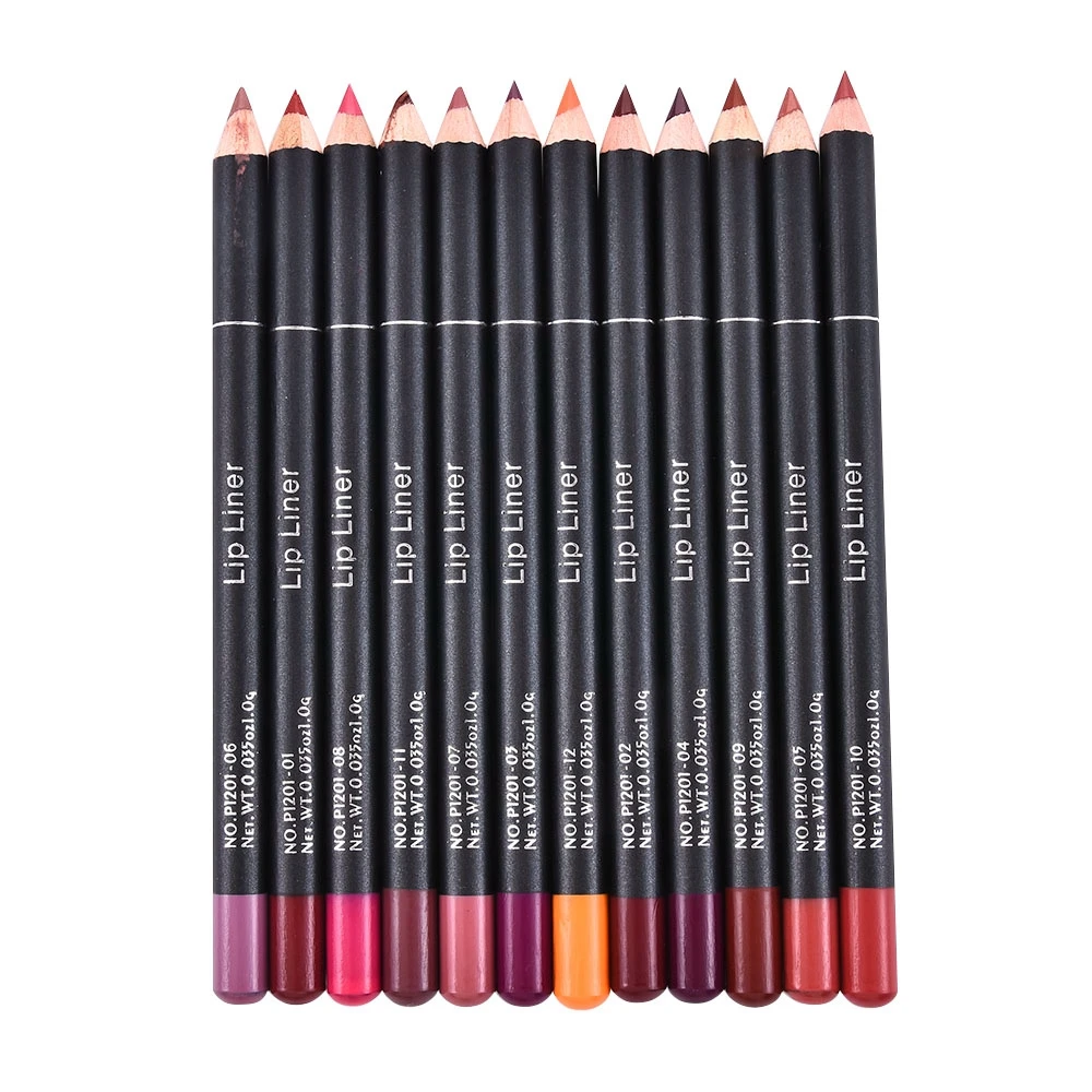 

Pudaier Long Lasting Matte Lipliner Pencil Pen 12 Pcs/Set Fashion Makeup Pencils Pigments Waterproof Lip Liner Lipstick No Box