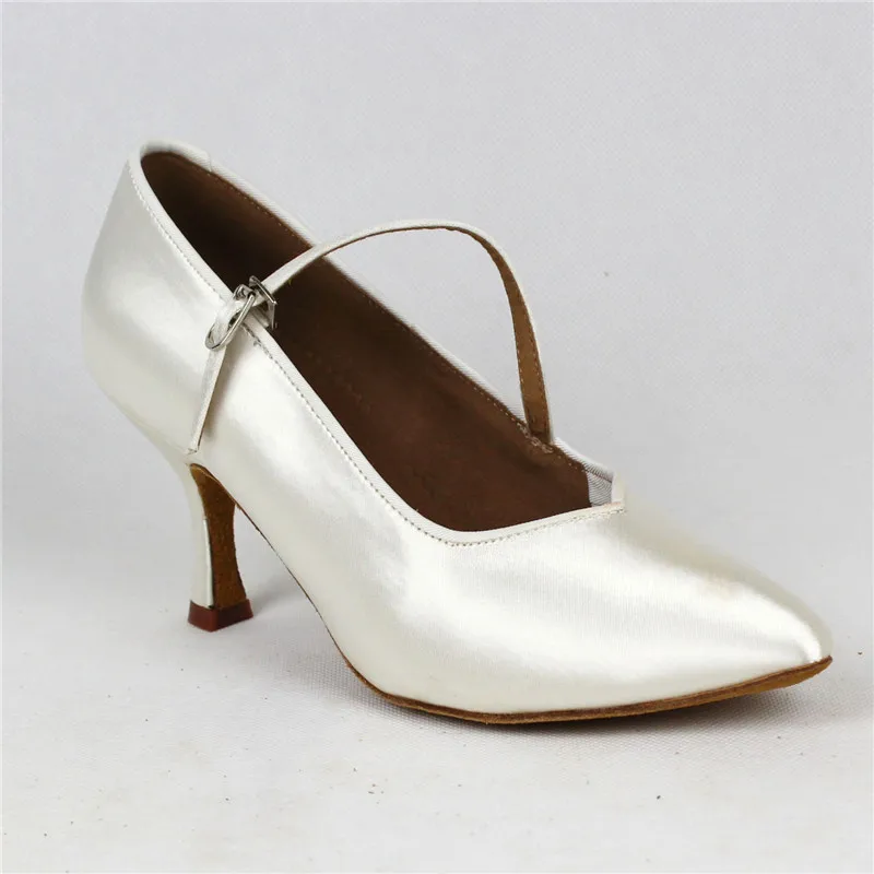 Closed Toe BD138 Frauen Stardard Tanzen Schuhe Weiß Fleisch 2,5 zoll Stabile Praxis Latin Ballroom Dance Schuhe Für Mädchen – Detail 1