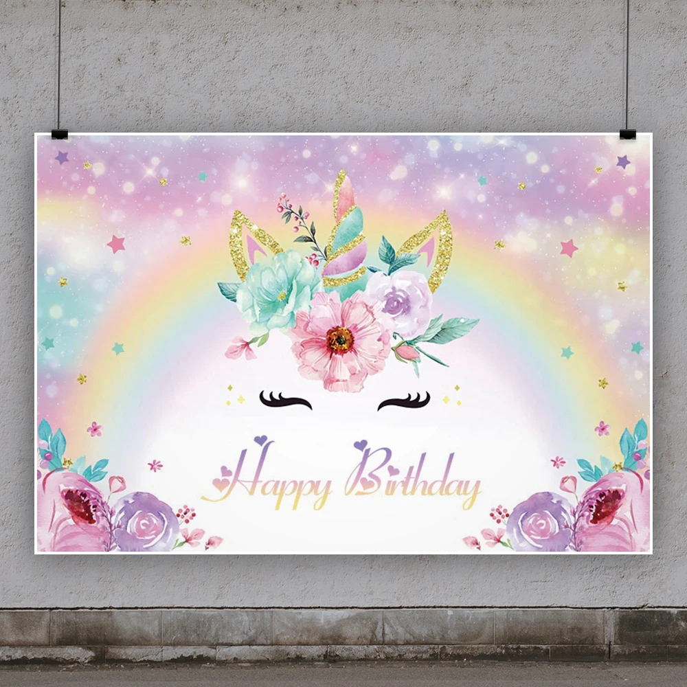 Yeele Dreamlikeวันเกิดยูนิคอร์นStar Glitters Light Bokehดอกไม้การถ่ายภาพเด็กฉากหลังการถ่ายภาพตกแต่งพื้นหลัง