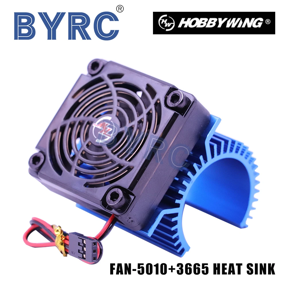 FATJAY Hobbywing EZRUN combo C1 B36 1:10 RC car heat sink with 5V cooling fan for 3660 3665 3674 motor