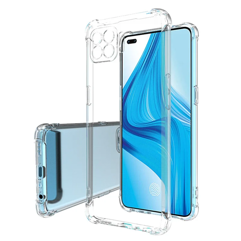 

Transparent Ultra Thin Phone Case Coque for OPPO F17 Pro F17Pro Original Airbag Shockproof Soft Silicone Luxury Back Cover Funda