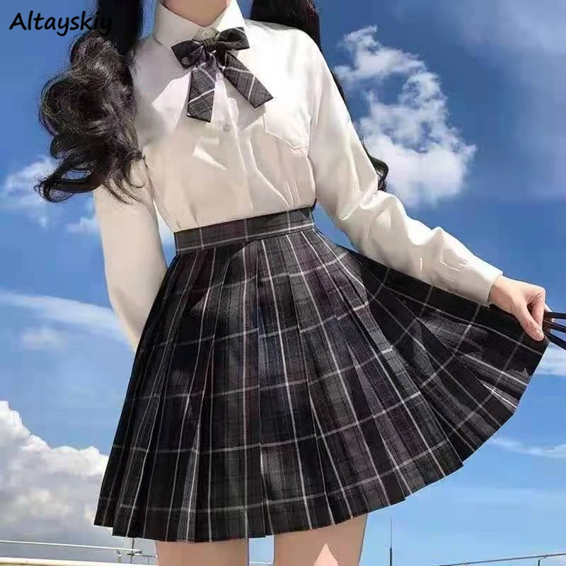 

Pleated Skirts Women Summer New Jk Japanese Style Plaid Faldas Sweet Preppy Students Ulzzang High Waist Leisure All-match