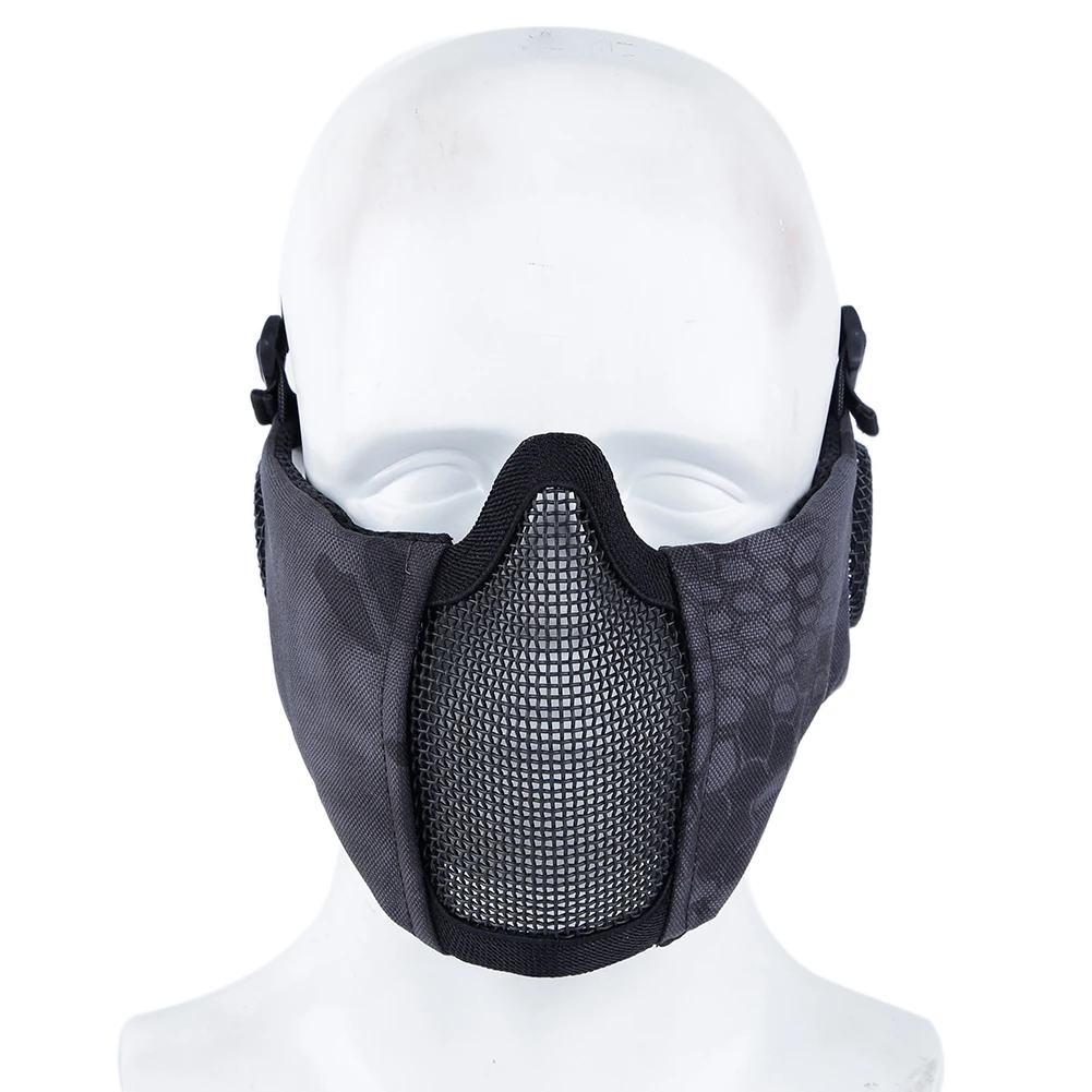 Tactical Paintball Half Face Mask Breathable Steel Mesh Military Airsoft Combat Protection Mask Hunting Shooting CS Face Masks