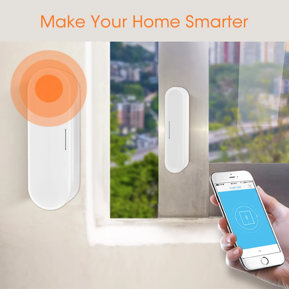 Tuya Zigbee Smart Door Window Sensor ,Home Security Detector ,Battery Powered or USB Charge Works With TUYA Smart Life APP