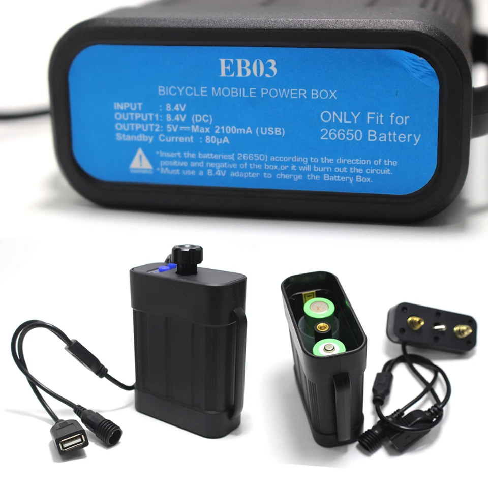 2X18650 26650 8.4V Rechargeable Battery Case Pack Waterproof House
