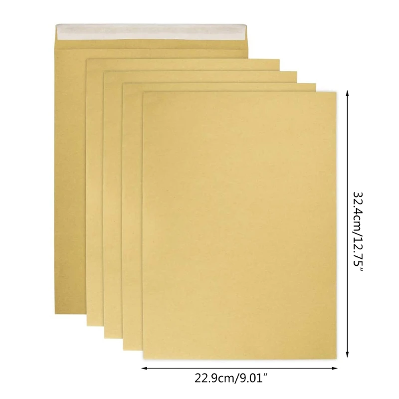 Pack of 50 Envelopes A4 Brown Envelopes Large Folding Pocket for Christmas Cards Invitations Photos Letters