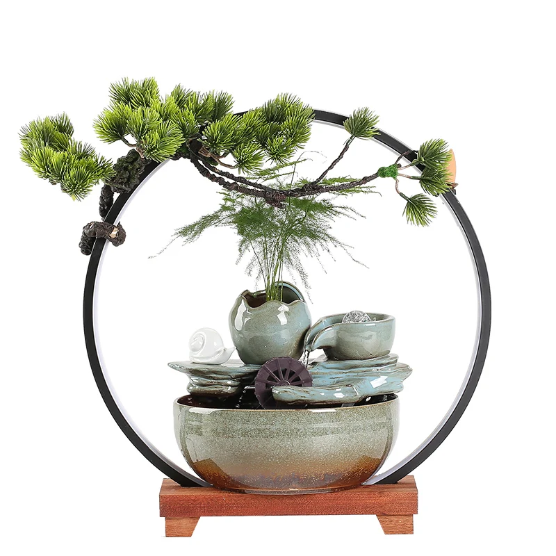 GY Lucky Fengshui Wheel Fountain Water Decoration Loop Make a Fortune as Endless as Flowing Water Transfer Fish Tank