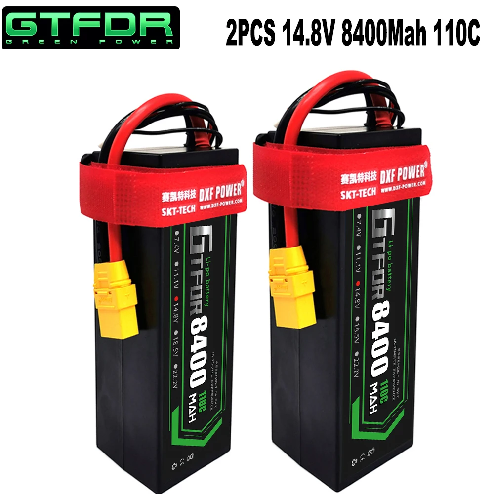 

GTFDR Lipo Battery 2S 3S 4S 7.4V 11.1V 14.8V 8400mah 7300mah 130C-260C 140C-280C for 1/8 1/10 Off-Road Car RC Truggy Buggy