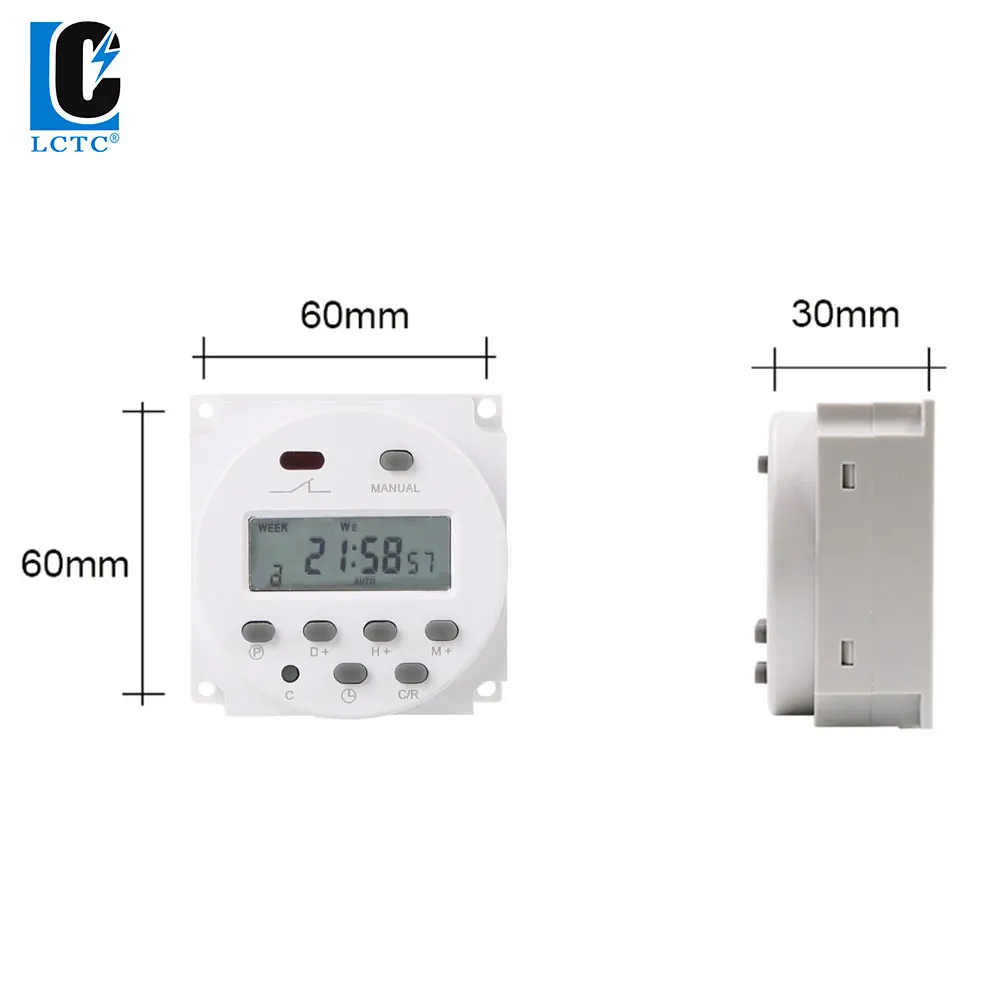 LC Timer Relay CN101A Digital Microcomputer LCD 220 VAC 12 V 24 VDC 110  cyclic timer Time switch electric digital timerswitch