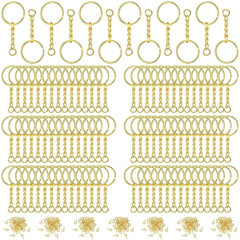 M4YF 360 Pcs Keychain Rings with Jump Rings Screw Eye Pins for Resin DIY Crafts Jewelry