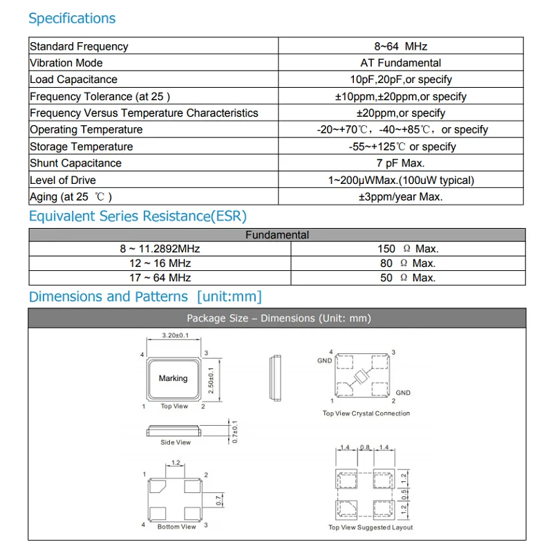 10PCS/Lot 14.7456MHZ Crystal Oscillator SMD 4P 3225 OSC 3.2X2.5mm Quartz Resonator YSX321SL Crystals 20PF 10PPM Oscillator Kit