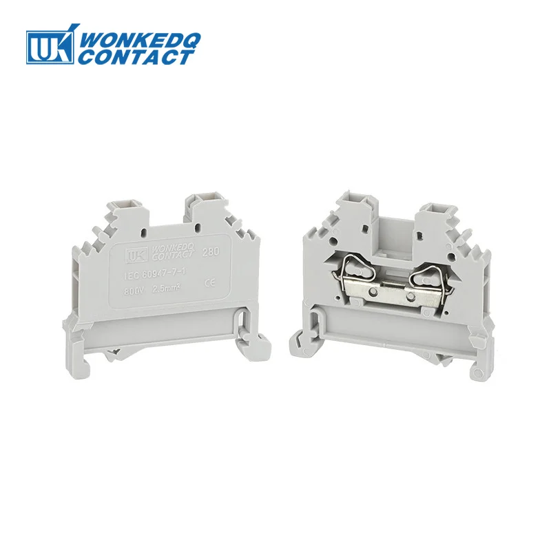 10Pcs 280-101 Spring-Cage Connection Mount 2-Conductor Plug 2.5 mm² 280 101 Clamp Wire Connector Din Rail Terminal Block