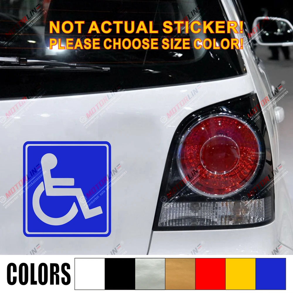 Pick color size Handicapped Disabled Wheelchair Sign Square Car Truck Decal Sticker Vinyl Die cut