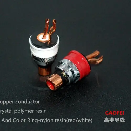 4pcs Free shipping GAOFEI HIFI audio amplifier tube pure copper/rhodium-plated RCA female seat/lotus seat