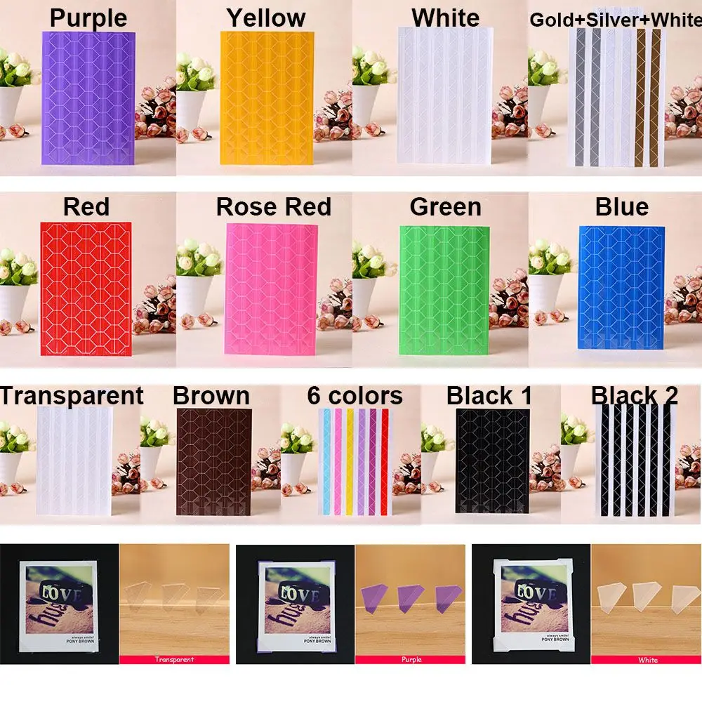 10 sheets Fashion Vintage Handmade Picture Frame Stickers Album Scrapbooking Photo Corner Protectors