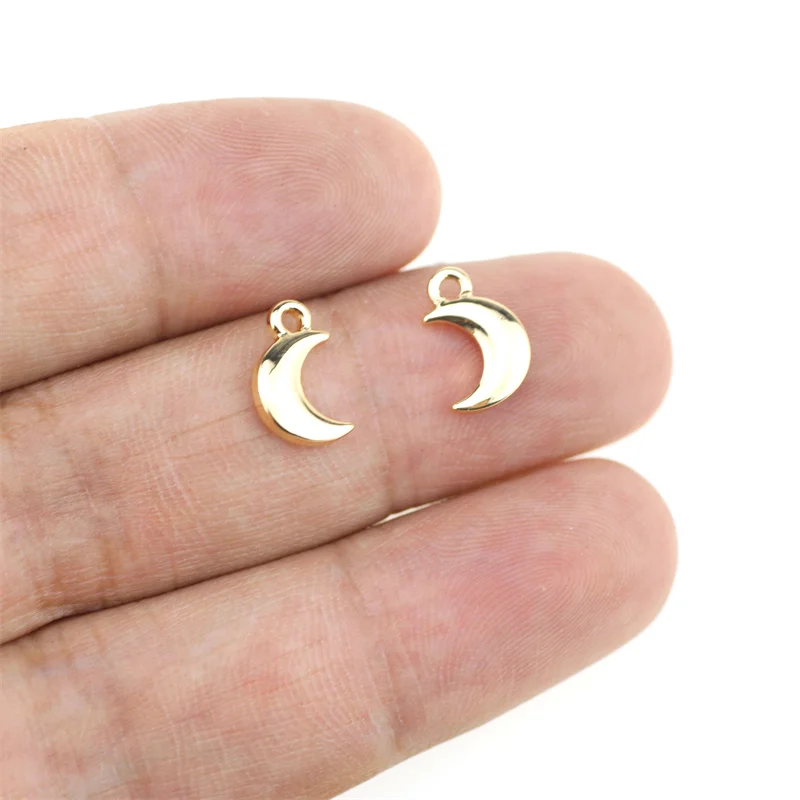 50pcs 11*7mm Crecent Moon Alloy Jewelry DIY Charms Pendant Necklace,Eearrings,Bracelets 3 Colors