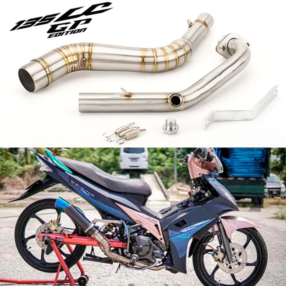 Motorcycle Modified Exhaust Pipe Muffler LC135 front 135 LC GP Exhaust Pipe NLK Scorpion exhaust Sniper 135mx Exciter 135