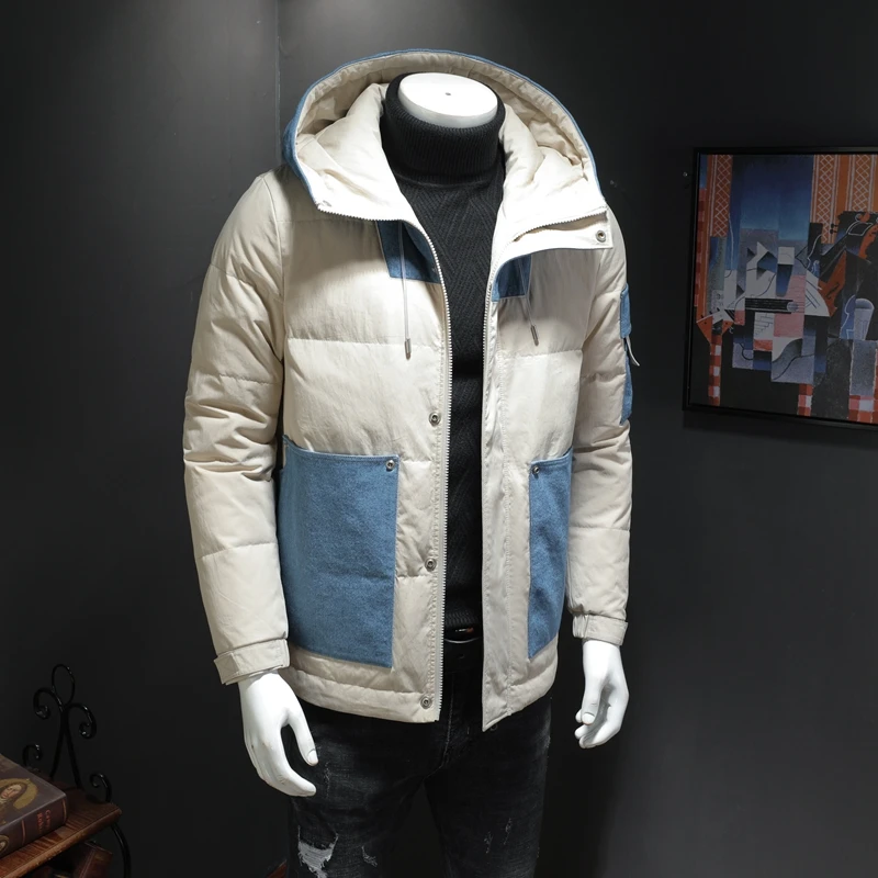 Chaqueta de empalme con capucha para hombre, Parka acolchada de algodón, abrigo de talla grande, M-4XL, nuevo diseño de moda, invierno, 2020