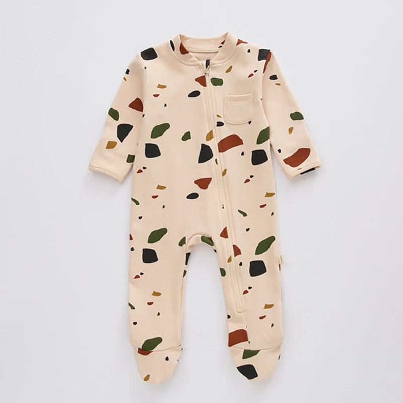 IYEAL Spring Unisex Newborn Baby Clothes Print Baby Rompers Cotton Long Sleeve New Born Baby Romper Infant Clothing 0-18 Months