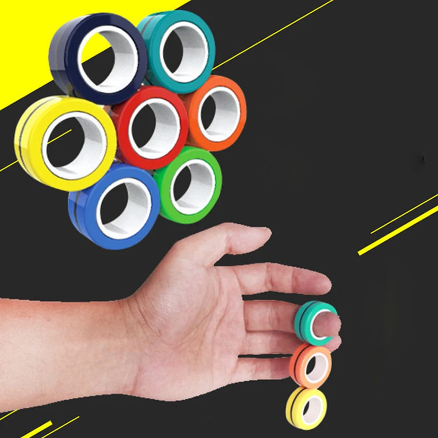 3PCS Magnetic Rings Bracelet Finger Spinner Fidget Toys Antistress Hand Simpl Dimmer Kid Adult Decompression  Games Pop It Gify