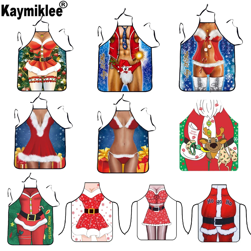 26 Colors Muscle Man Funny Kitchen Aprons for Woman Xmas Decoration Personality Novelty Creative Couple Party Gifts CWQ036