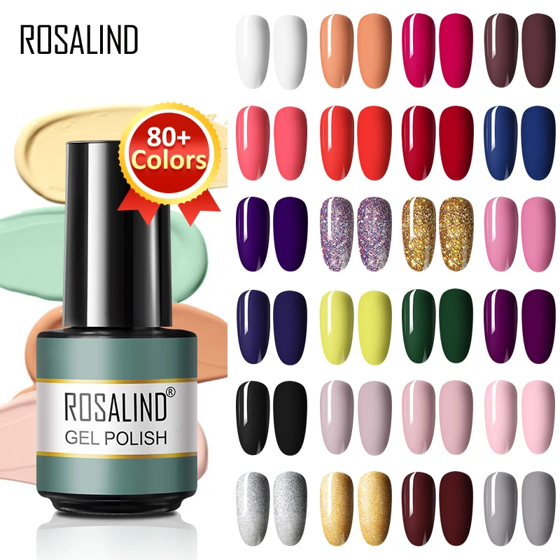 เจล ROSALIND เล็บกึ่งถาวรเจลเคลือบเงาฤดูหนาวสีเล็บ Art Design UV LED เจลสำหรับเล็บ Matt top Coat