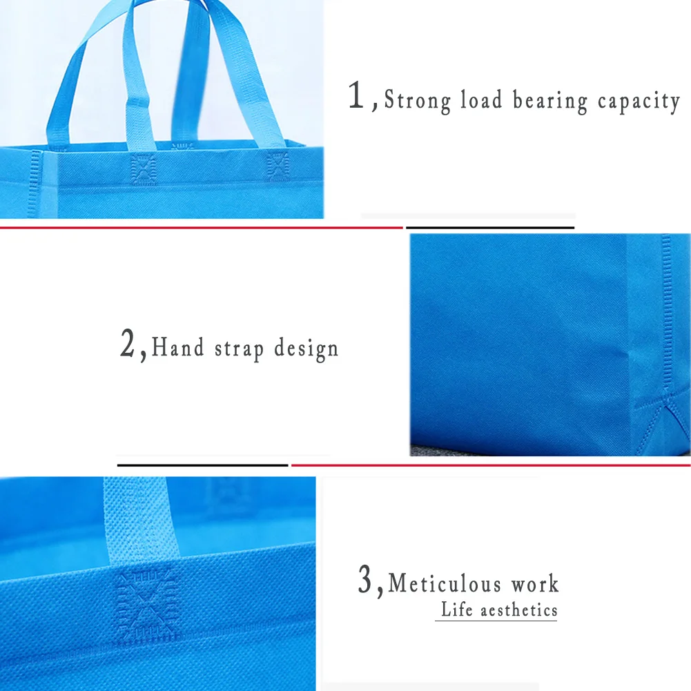 Women Men Reusable Shopping Bag Solid Color Simple Large Folding Tote Grocery Bags Convenient Traveling Storage Handbags