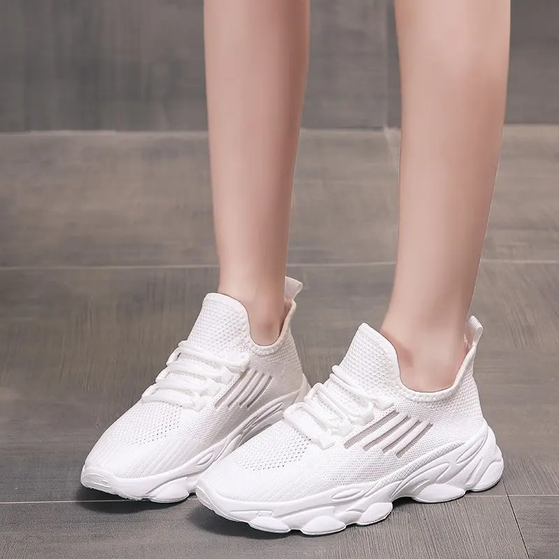 Summer Mesh Breathable Casual Sneakers Women Flats Running Shoe Students Vulcanize Shoes Lace-up Light Female Footwear