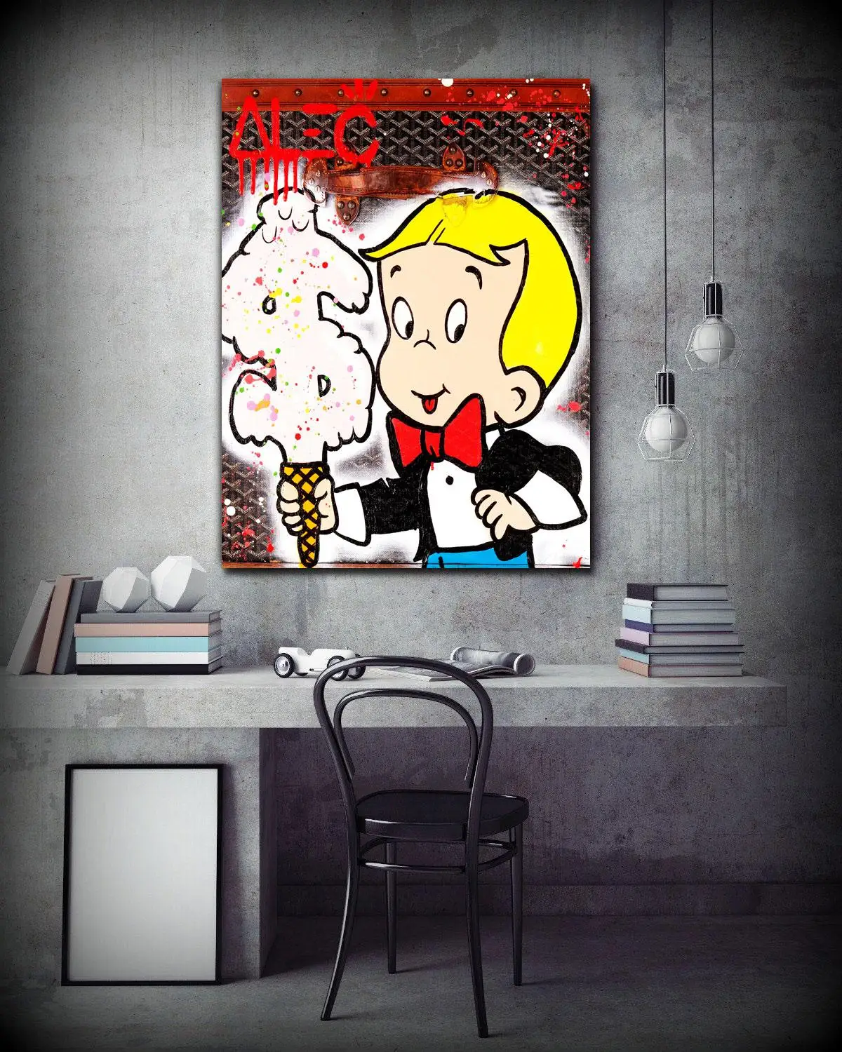 HD Print Alec Monopoly Oil Painting Home Decor Wall Art on Canvas Richie Ice Cream Canvas Printings Room Decor - view 3