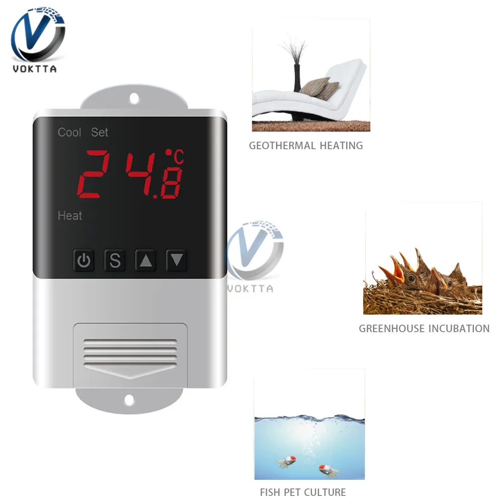 DTC1200 AC 110V 220V Thermostat Temperature Controller Electronic Digital Thermoregulator for Aquarium Fish Tank Incubator