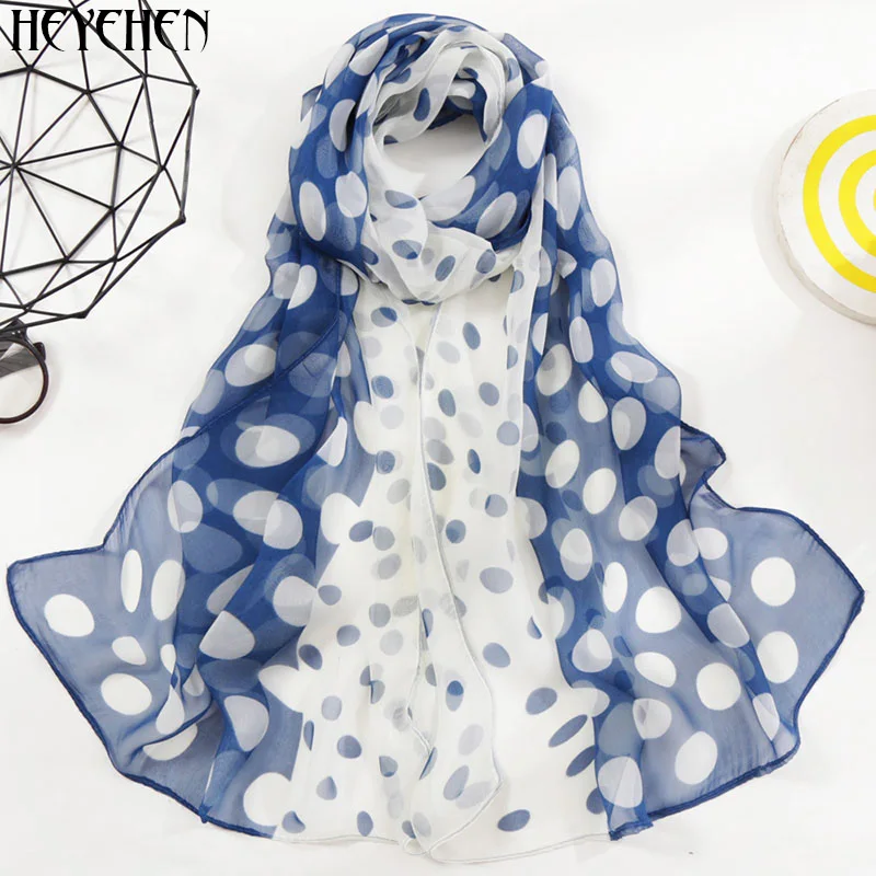

Dot Print Women Foulard Chiffon Georgette Silk Scarf Bandana Long Shawl Elegant Lady Summer Thin Hijab Wrap