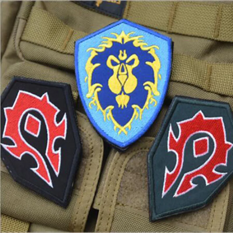 WOW World Alliance / Horde forces camp -sided embroidery  patch badge armband morale tactical patches