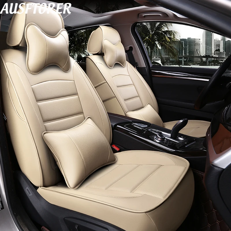 

AUSFTORER Custom Fit Seat Covers for Subaru Tribeca Car Seat Cushions Cowhide & PVC Leather Auto Interior Accessories 20 PCS/Set