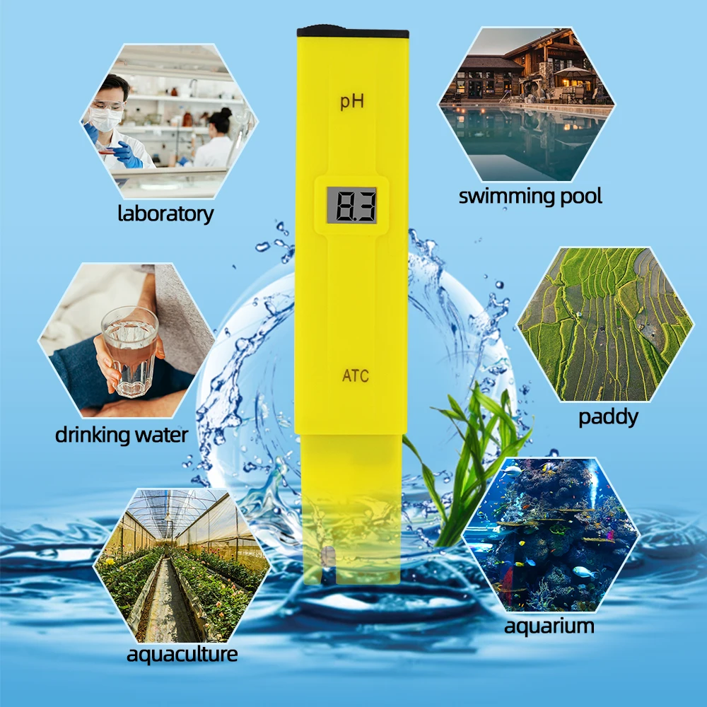 Analisi digitale dell\'acqua PH Meter Tester strumenti 0.0-14.0pH per materiel Aquarium akwario Swim Pool Water Lab medidor de ph